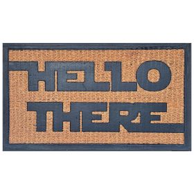 "Hello there"Funny Coir Doormat Hello There Welcome Front Porch Decor Doormat for The Entrance Way Outdoor with Heavy-Duty Non Slip Coconut Coir