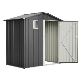 6FT X 4FT Outdoor Garden Shed - Durable, Weather-Resistant Storage With Lockable Hinged Doors And Sloping Roof (Color: BLACK)