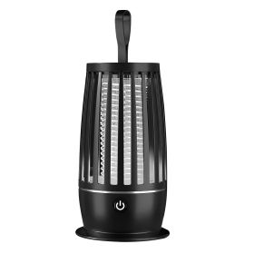 Rechargeable Mosquito Killer Lamp Bug Zapper with Night Light Strap Mosquito Catcher with Max 1615Square Feet Range UV Light for Indoor Outdoor (Color: BLACK)